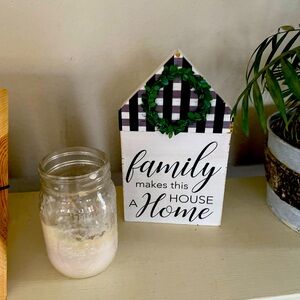 Black and White Family Home Decor Sign